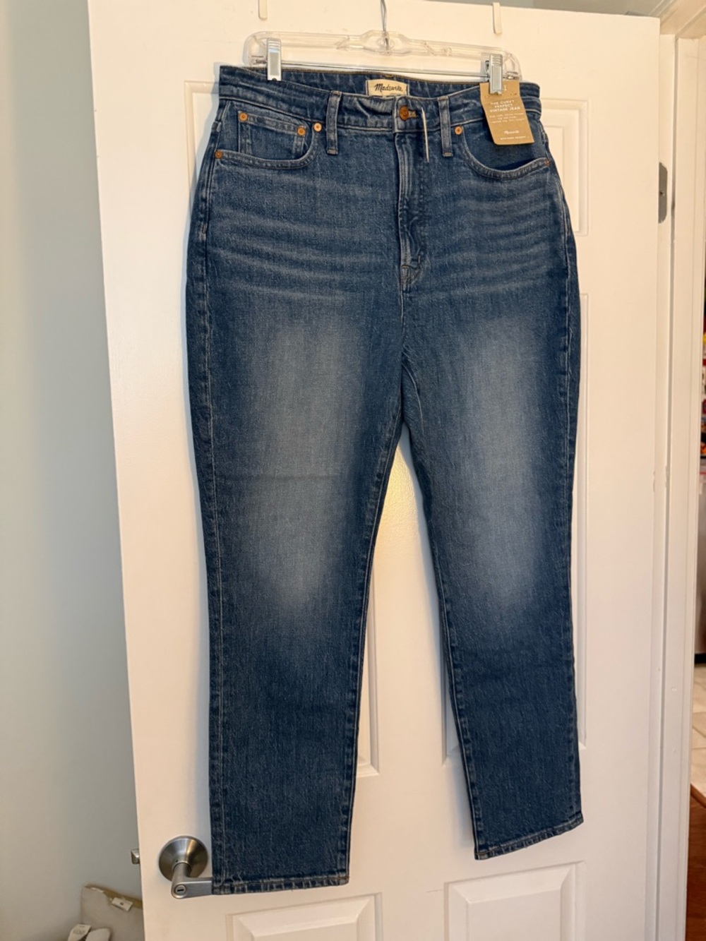 NWT Madewell Perfect Vintage Curvy High-Rise Jeans in Medium Wash Blue Size 31